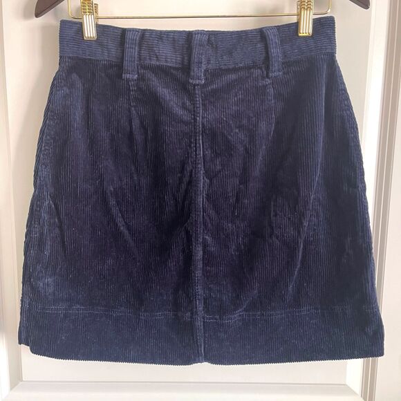 Free Assembly Women's Corduroy Pocket Velvet Blue Mini Skirt Size 6 - Picture 2 of 6